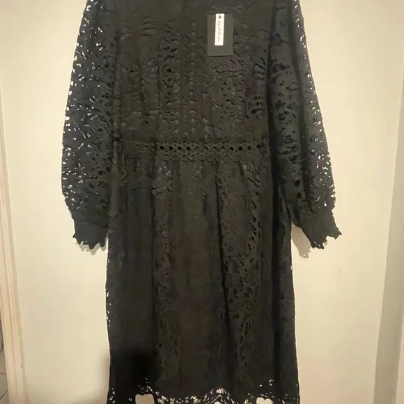Layered with Love Plus Size Lace Crew Neck Long Sleeve Sheath Midi Dress 3X NWT - Picture 4 of 5
